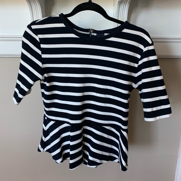 GAP Tops - GAP Navy striped peplum top